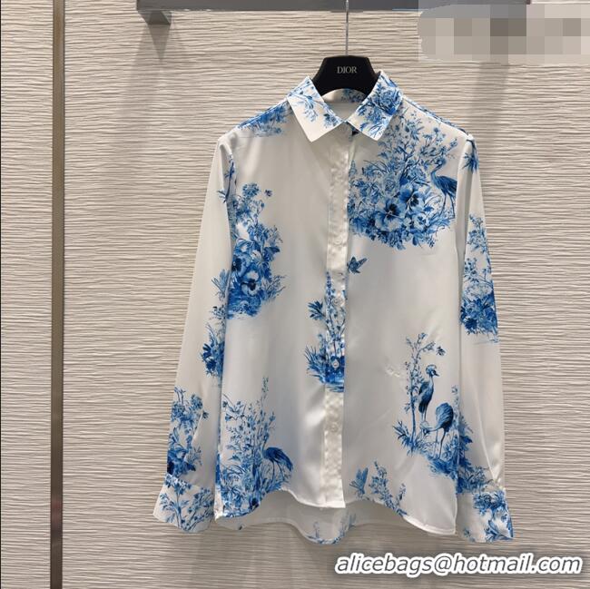 Unique Promotional Dior Printed Shirt DR042331 White/Blue 2026