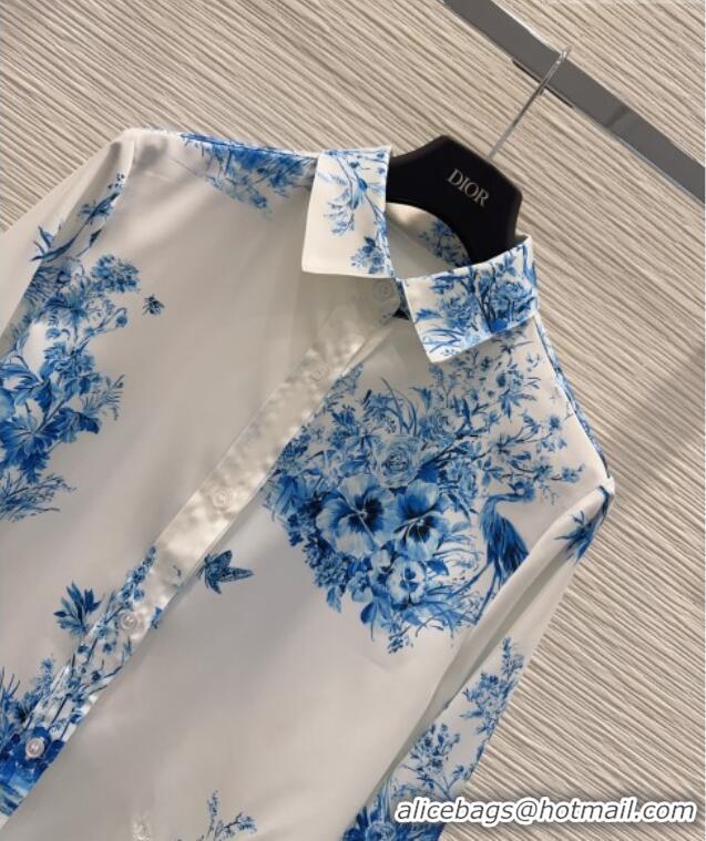 Unique Promotional Dior Printed Shirt DR042331 White/Blue 2026