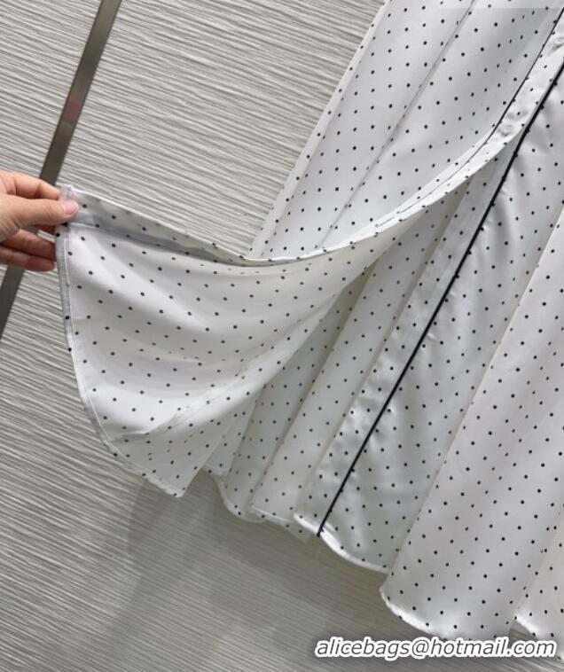 Stylish Discount Dior Dotted Printed Dress DR042332 White 2026