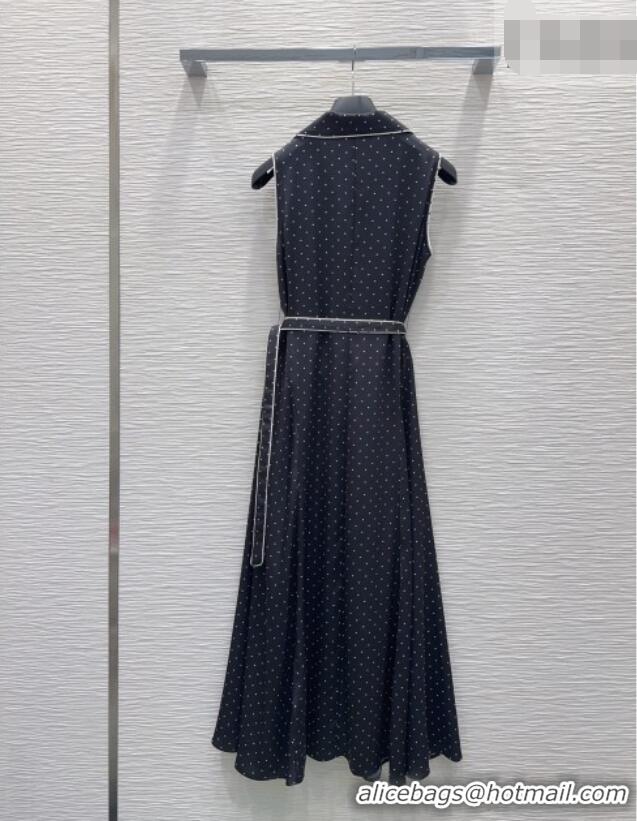Top Design Dior Dotted Printed Dress DR042332 Black 2026