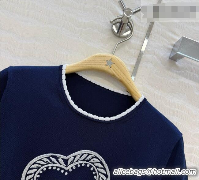 Low Price Dior Wool Short-sleeved Sweater D081227 Blue 2026
