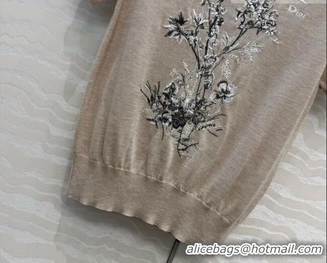 Unique Inexpensive Dior Wool Short-sleeved Sweater D081228 Beige 2026