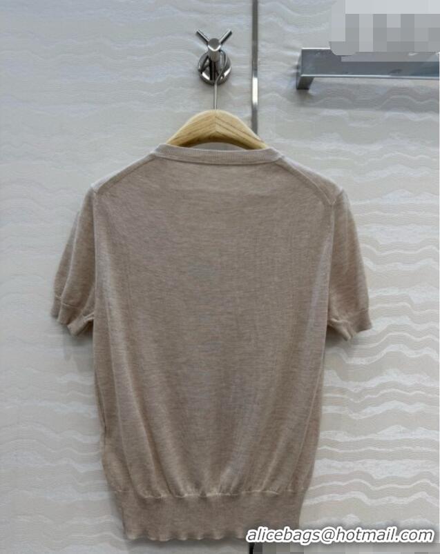 Unique Inexpensive Dior Wool Short-sleeved Sweater D081228 Beige 2026