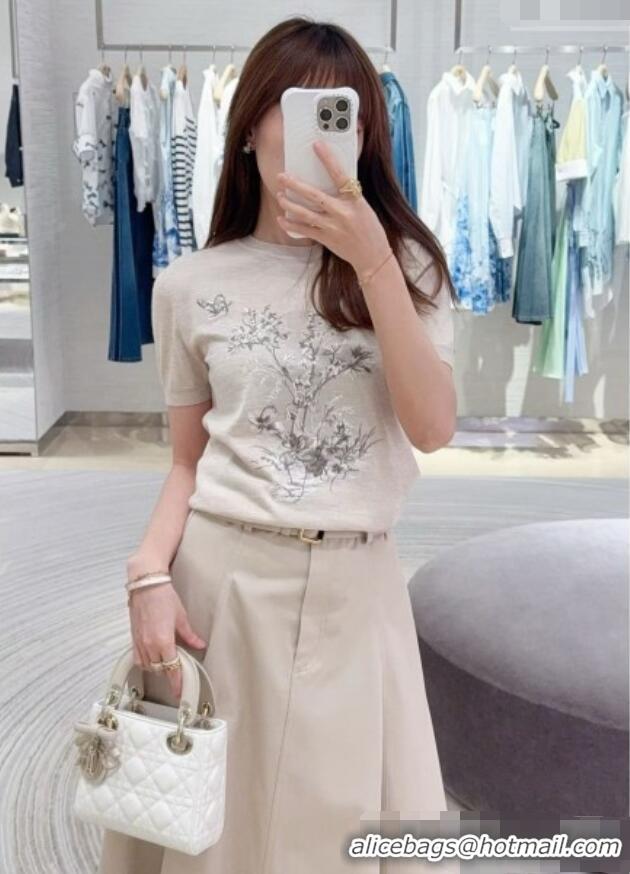 Unique Inexpensive Dior Wool Short-sleeved Sweater D081228 Beige 2026