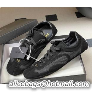 Best Price Prada Montecarlo Re-Edition 2005 suede and Re-Nylon sneakers Black 2026 1E247O