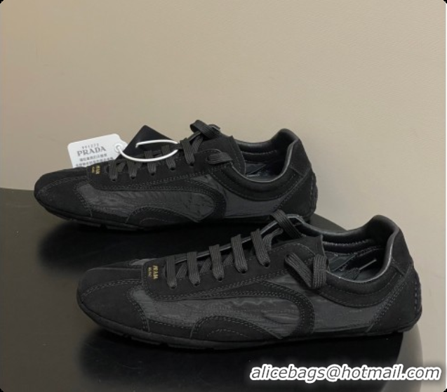Best Price Prada Montecarlo Re-Edition 2005 suede and Re-Nylon sneakers Black 2026 1E247O
