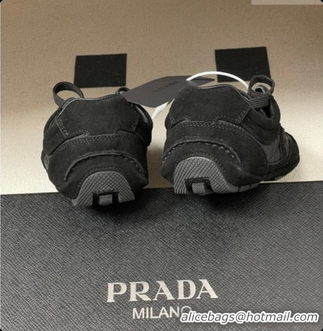 Best Price Prada Montecarlo Re-Edition 2005 suede and Re-Nylon sneakers Black 2026 1E247O
