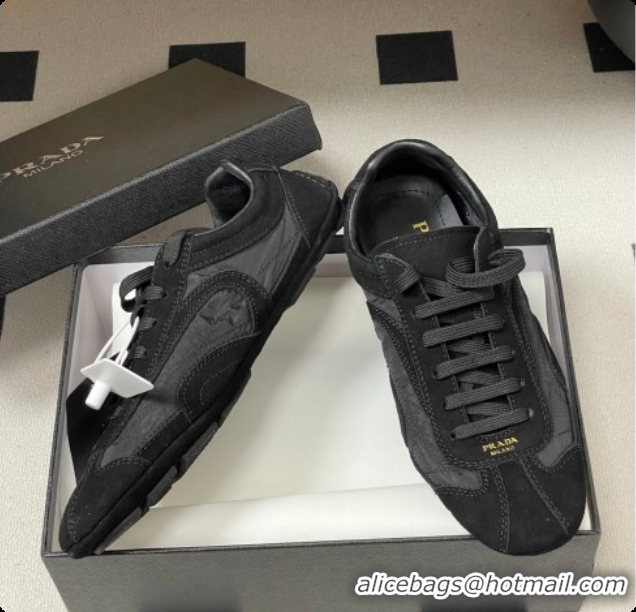 Best Price Prada Montecarlo Re-Edition 2005 suede and Re-Nylon sneakers Black 2026 1E247O