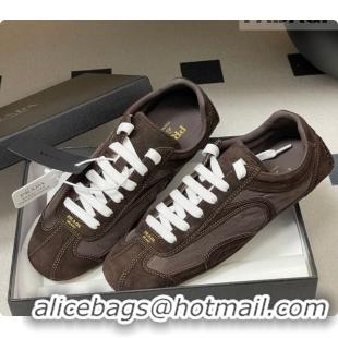 Charming Prada Montecarlo Re-Edition 2005 suede and Re-Nylon sneakers Dark Brown 2026 1E247O