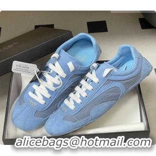 Luxury Discount Prada Montecarlo Re-Edition 2005 suede and Re-Nylon sneakers Blue 2026 1E247O