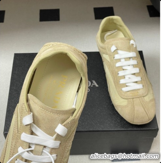 Purchase Prada Montecarlo Re-Edition 2005 suede and Re-Nylon sneakers Beige 2026 1E247O