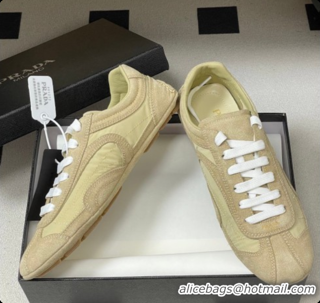 Purchase Prada Montecarlo Re-Edition 2005 suede and Re-Nylon sneakers Beige 2026 1E247O