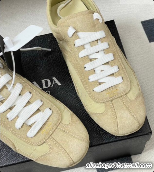Purchase Prada Montecarlo Re-Edition 2005 suede and Re-Nylon sneakers Beige 2026 1E247O