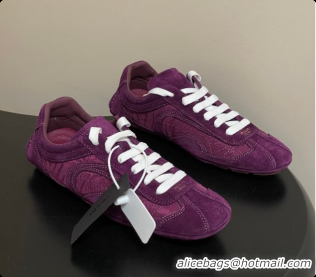 Popular Style Prada Montecarlo Re-Edition 2005 suede and Re-Nylon sneakers Dark Purple 2026 1E247O