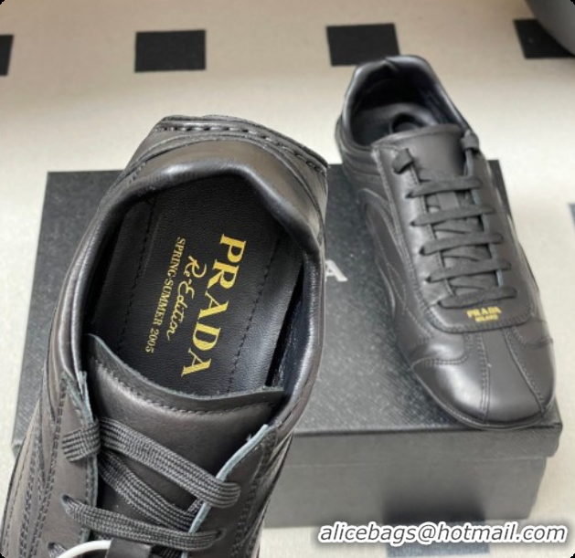 Best Price Prada Montecarlo Re-Edition 2005 Leather sneakers Black 2026 11E247O