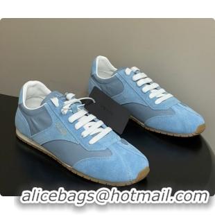 Best Grade Prada Re-Nylon and suede laced sneakers Blue 2026 11E152O