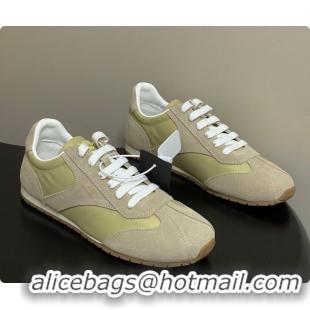 Unique Style Prada Re-Nylon and suede laced sneakers Beige/Green 2026 11E152O