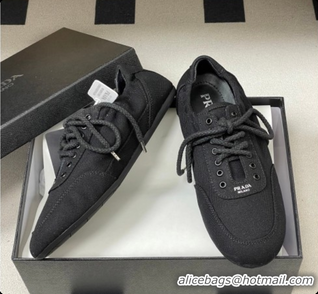 Durable Prada Collapse Canvas Sneakers Black 2026 1E989N