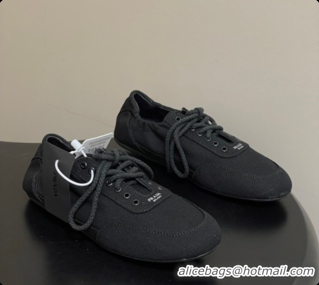 Durable Prada Collapse Canvas Sneakers Black 2026 1E989N