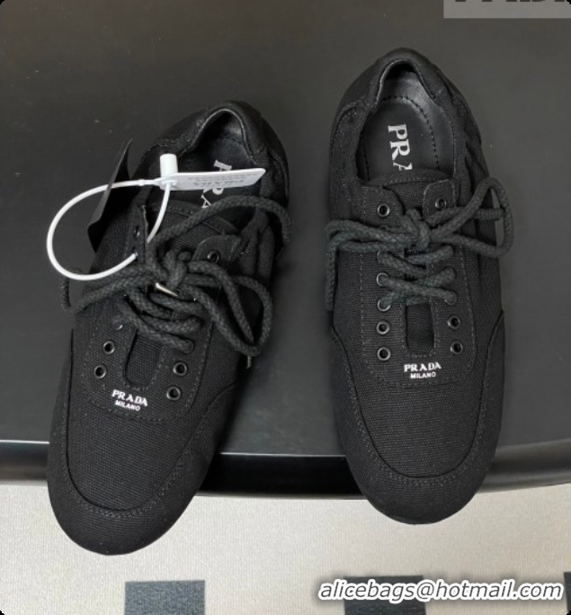 Durable Prada Collapse Canvas Sneakers Black 2026 1E989N