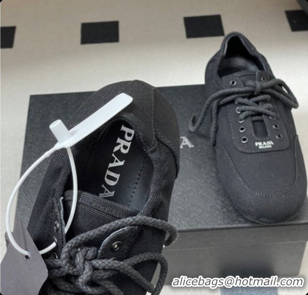 Durable Prada Collapse Canvas Sneakers Black 2026 1E989N