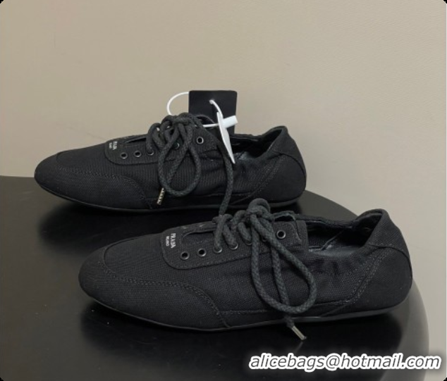 Durable Prada Collapse Canvas Sneakers Black 2026 1E989N