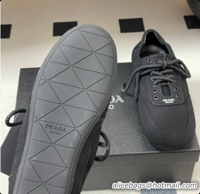 Durable Prada Collapse Canvas Sneakers Black 2026 1E989N