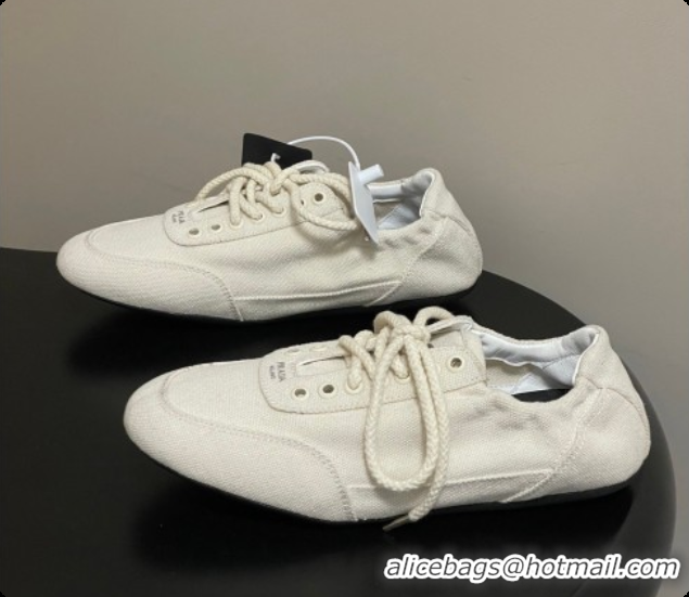 Grade Quality Prada Collapse Canvas Sneakers White 2026 1E989N