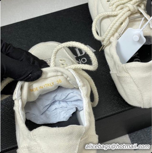 Grade Quality Prada Collapse Canvas Sneakers White 2026 1E989N