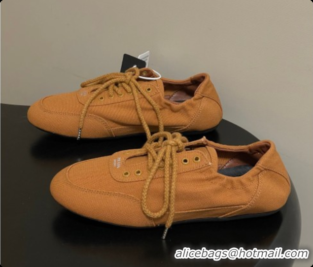 Stylish Prada Collapse Canvas Sneakers Orange 2026 1E989N