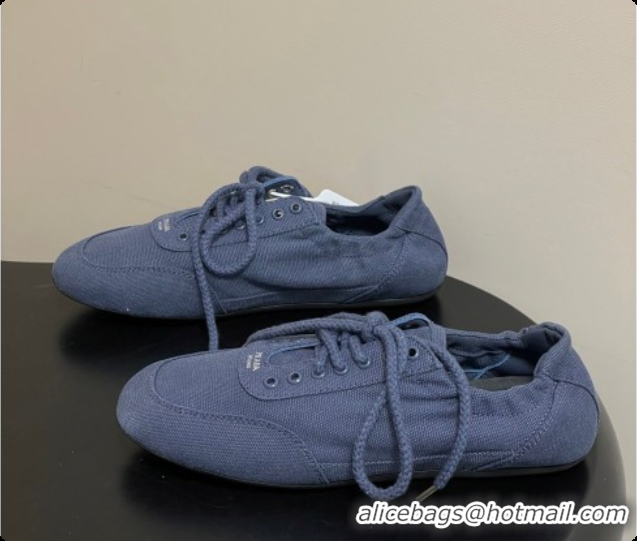 Luxury Prada Collapse Canvas Sneakers Blue 2026 1E989N