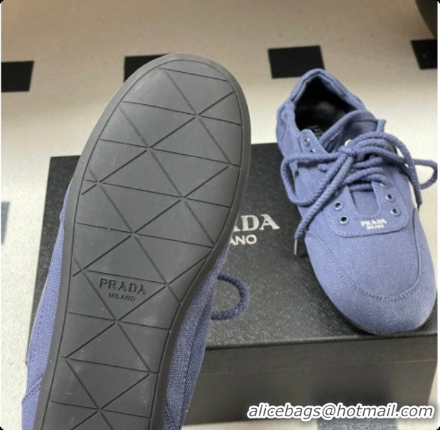 Luxury Prada Collapse Canvas Sneakers Blue 2026 1E989N