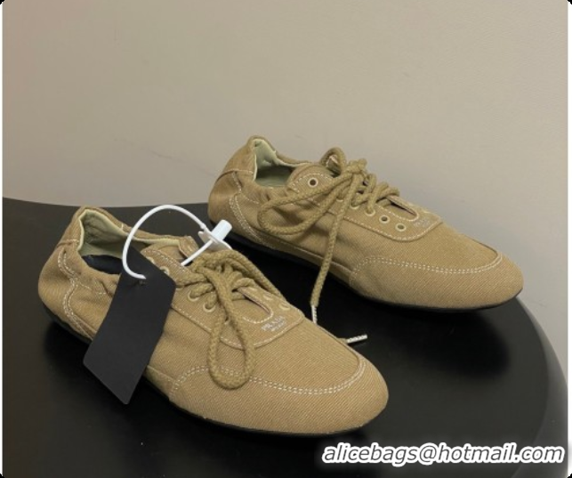 Good Product Prada Collapse Canvas Sneakers Khaki 2026 1E989N