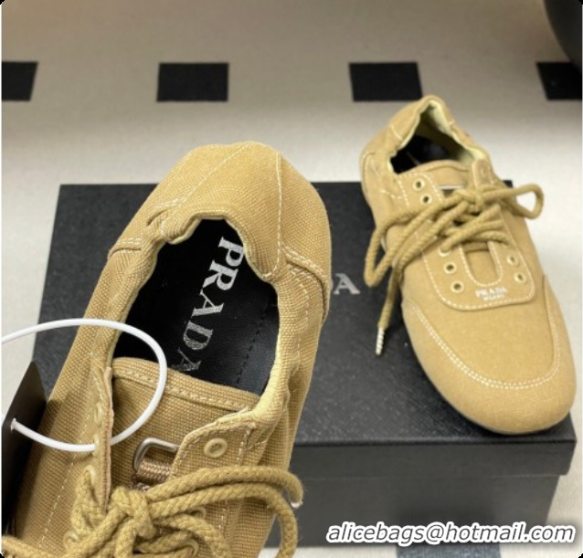 Good Product Prada Collapse Canvas Sneakers Khaki 2026 1E989N