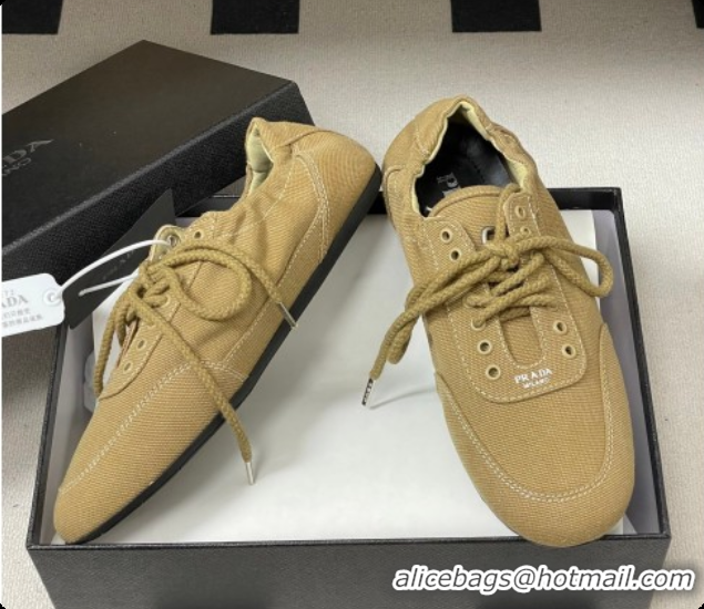 Good Product Prada Collapse Canvas Sneakers Khaki 2026 1E989N