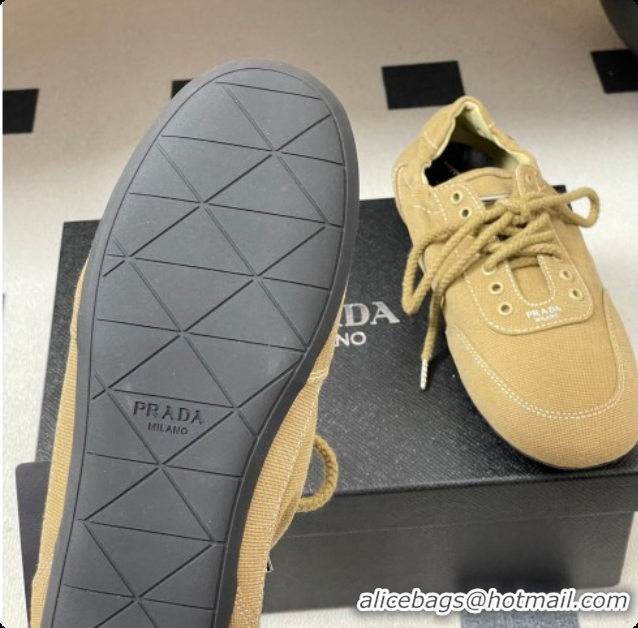 Good Product Prada Collapse Canvas Sneakers Khaki 2026 1E989N