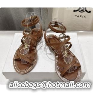 Good Product Celine Flat Sandals in Supple Calfskin C080117 Brown 2026