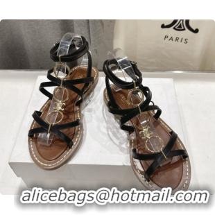 Good Looking Celine Flat Sandals in Supple Calfskin C080117 Black 2026