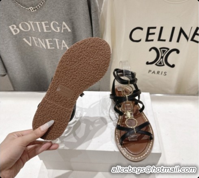 Good Looking Celine Flat Sandals in Supple Calfskin C080117 Black 2026