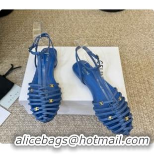 Cheap Price Celine Cage Flat Sandals in Calfskin C080323 Blue 2026