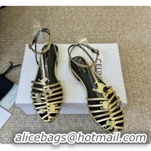 Most Popular Celine Cage Flat Sandals in Calfskin C080324 Gold 2026