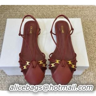Sophisticated Celine Cocktail Sandals in Calfskin C080329 Burgundy 2026