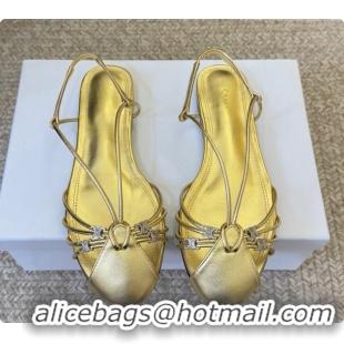 Low Cost Celine Cocktail Sandals in Calfskin C080331 Gold 2026