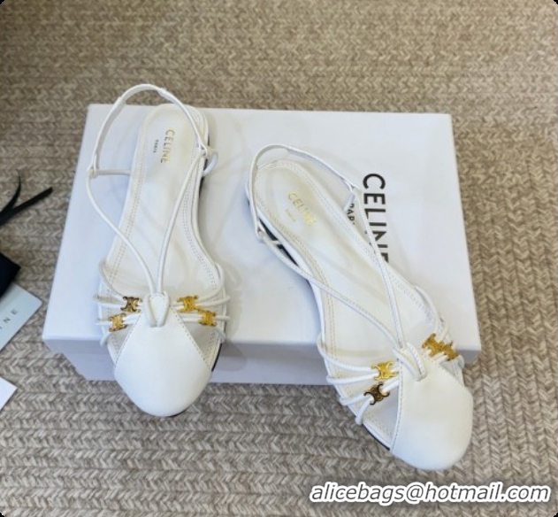 Unique Style Celine Cocktail Sandals in Calfskin C080332 White 2026