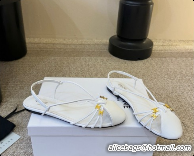Unique Style Celine Cocktail Sandals in Calfskin C080332 White 2026