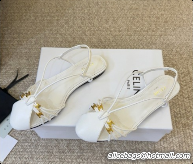 Unique Style Celine Cocktail Sandals in Calfskin C080332 White 2026