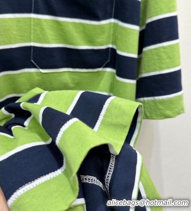 Reasonable Price Prada Striped Cotton T-Shirt PR032544 Green 2026