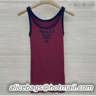 Buy Discount Prada Knit Stripe Vest P041108 Red/Black 2026