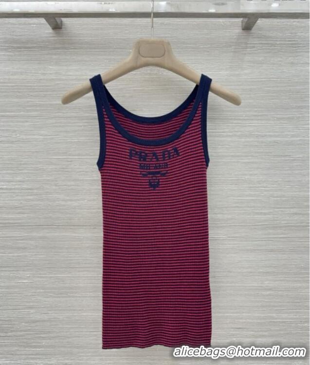 Buy Discount Prada Knit Stripe Vest P041108 Red/Black 2026