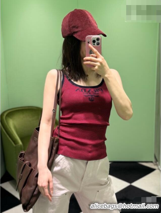 Buy Discount Prada Knit Stripe Vest P041108 Red/Black 2026